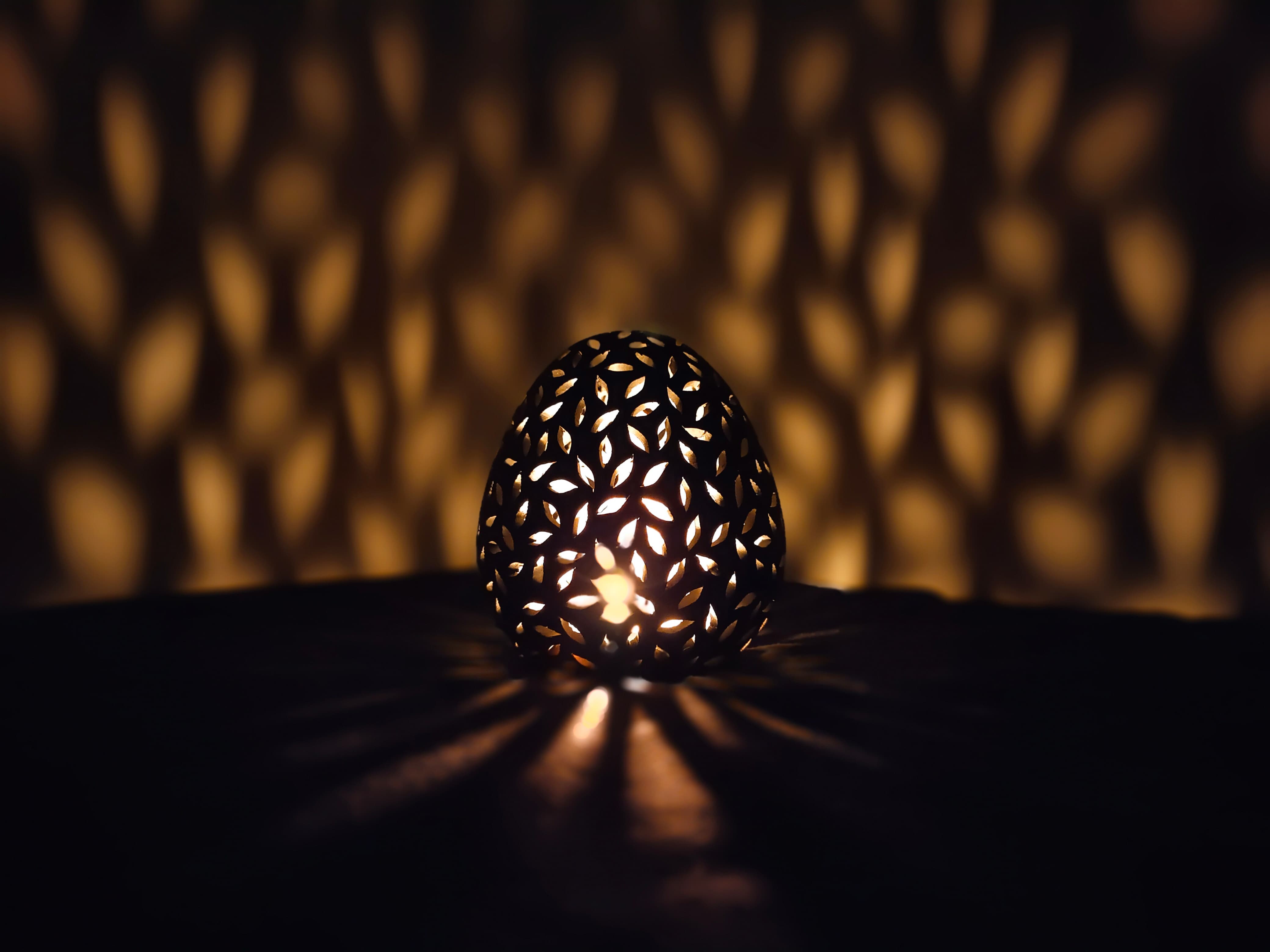 Kagazi Pottery Lamp - Oval Shape T Light Holder