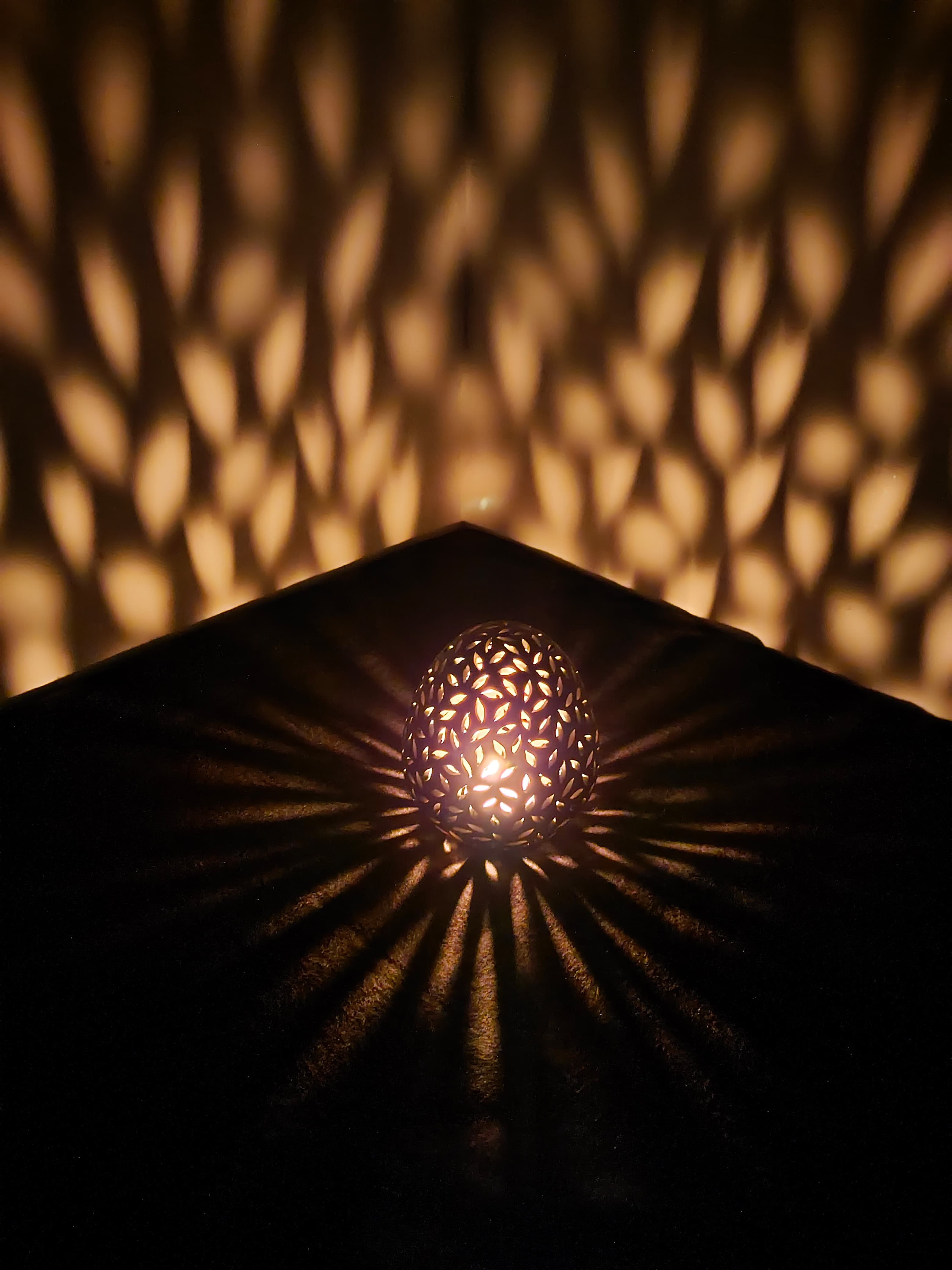 Kagazi Pottery Lamp - Oval Shape T Light Holder