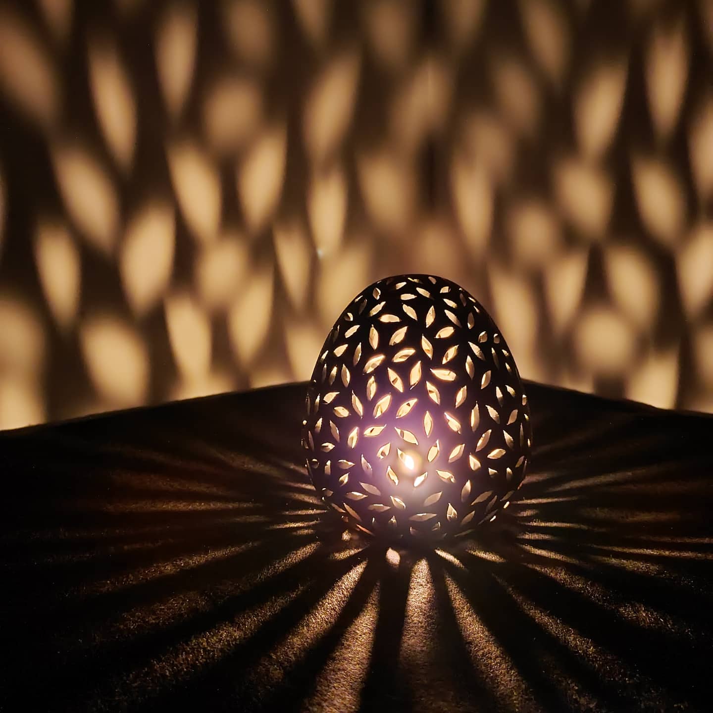 Kagazi Pottery Lamp - Oval Shape T Light Holder