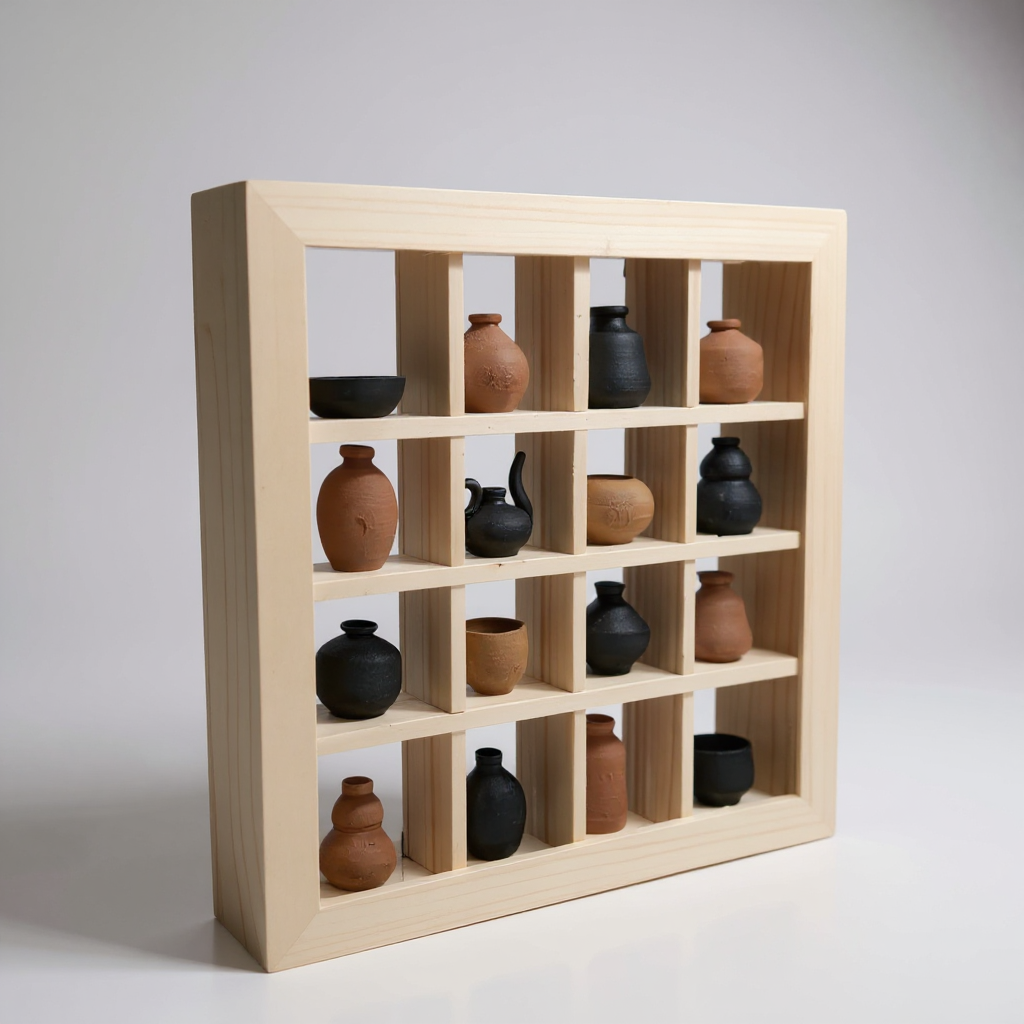 Handmade Miniature Pottery Wall Frame – Nizamabad Black Pottery Decor