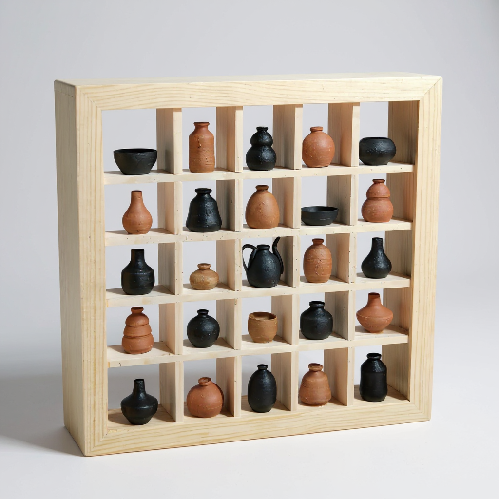 Handmade Miniature Pottery Wall Frame – Nizamabad Black Pottery Decor