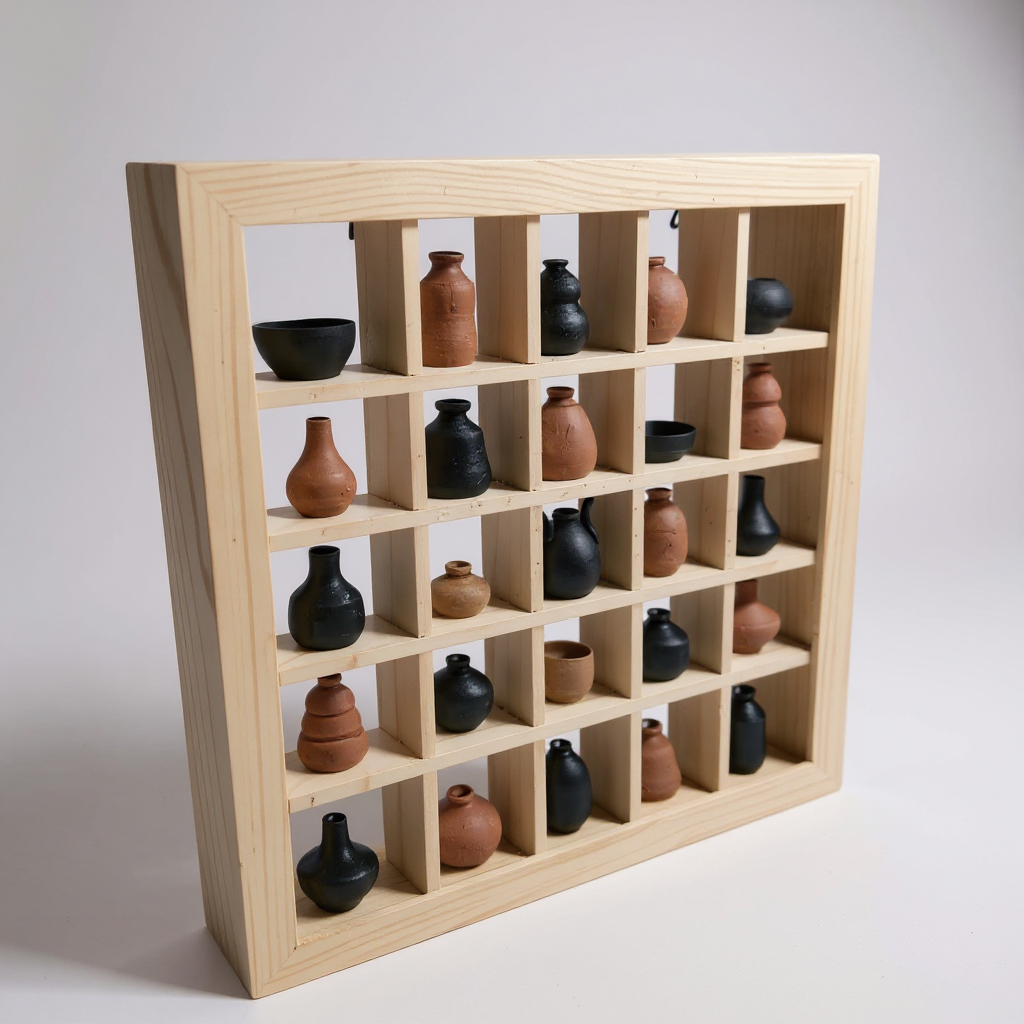 Handmade Miniature Pottery Wall Frame – Nizamabad Black Pottery Decor