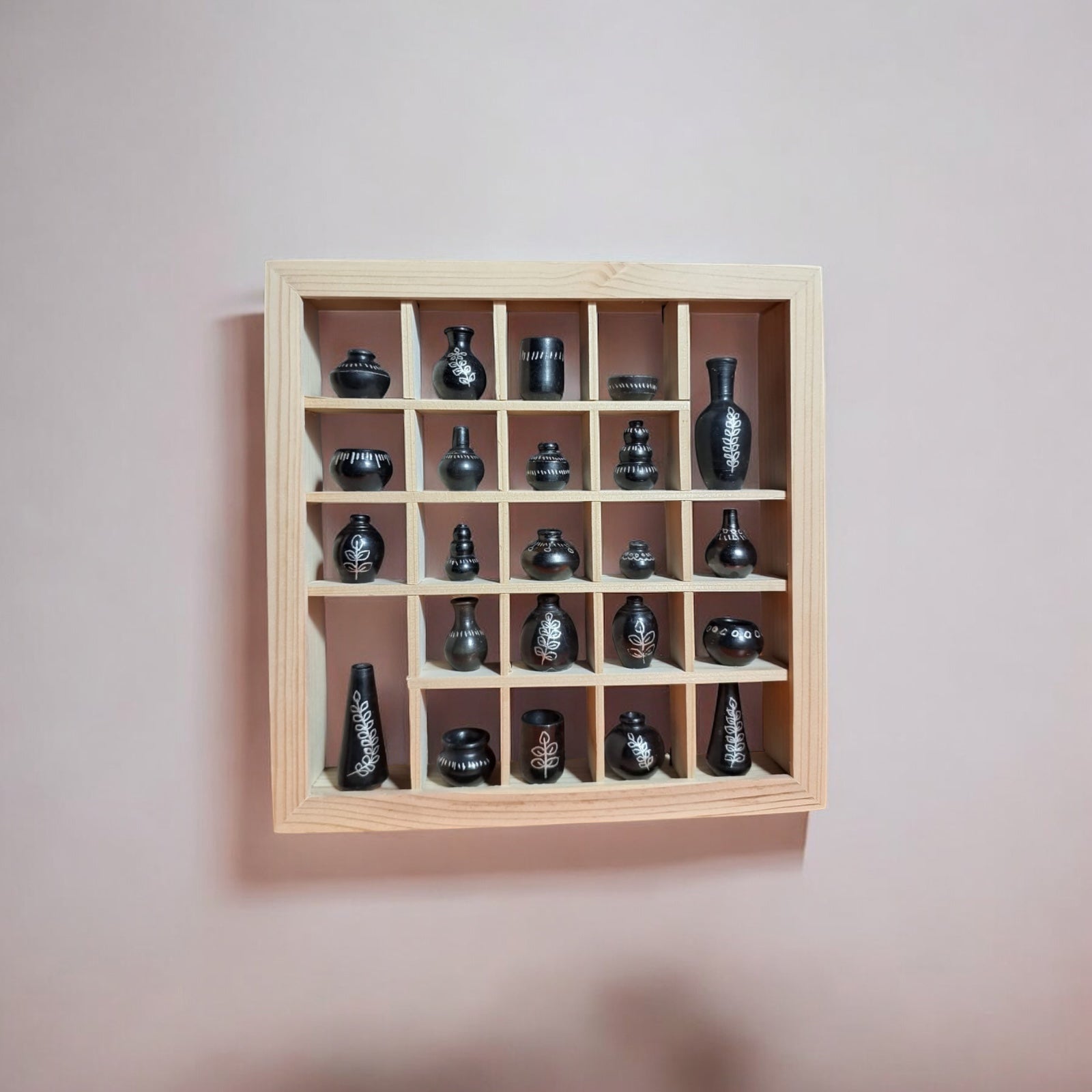 Wall Frame with Handmade Miniature Vases